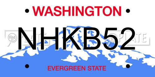 NHKB52 Washington License Plate