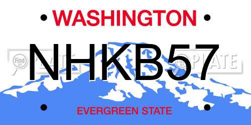 NHKB57 Washington License Plate