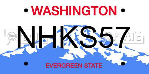 NHKS57 Washington License Plate
