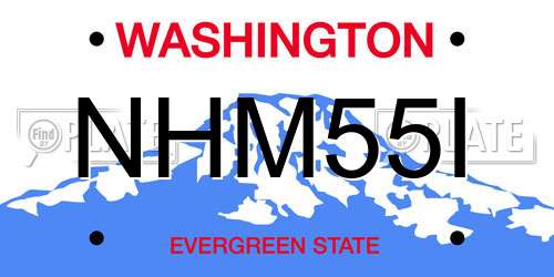 NHM55I Washington License Plate
