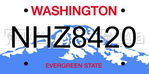 NHZ8420 Washington License Plate