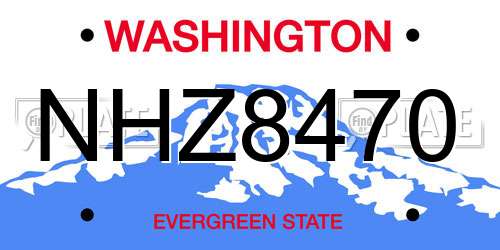NHZ8470 Washington License Plate