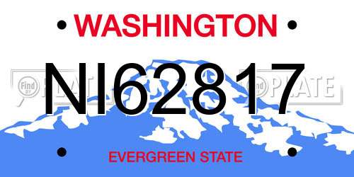 NI62817 Washington License Plate