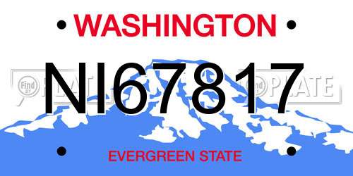 NI67817 Washington License Plate