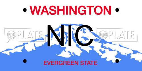 NIC Washington License Plate