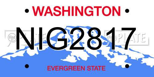 NIG2817 Washington License Plate
