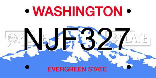 NJF327 Washington License Plate