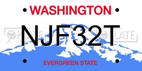 NJF32T Washington License Plate