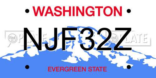 NJF32Z Washington License Plate