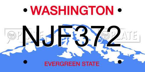 NJF372 Washington License Plate