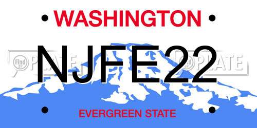NJFE22 Washington License Plate