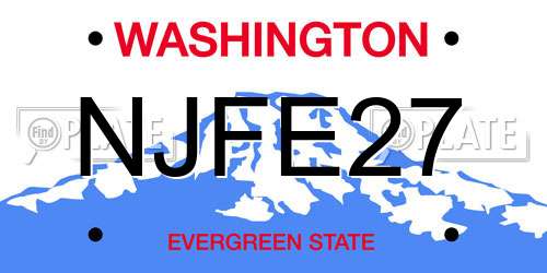 NJFE27 Washington License Plate