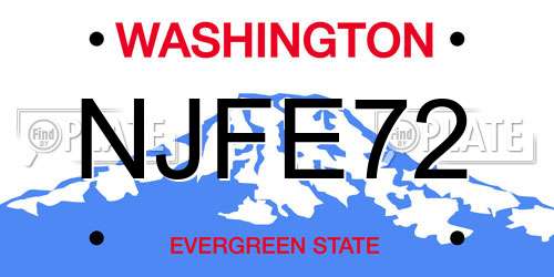 NJFE72 Washington License Plate