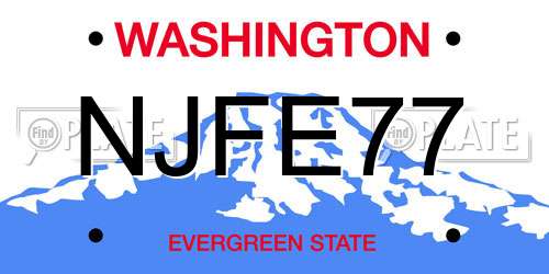 NJFE77 Washington License Plate