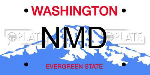 NMD Washington License Plate