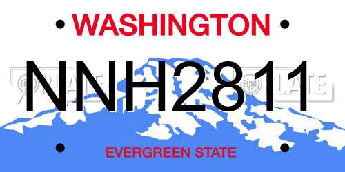 NNH2811 Washington License Plate