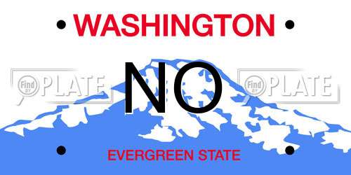 NO Washington License Plate