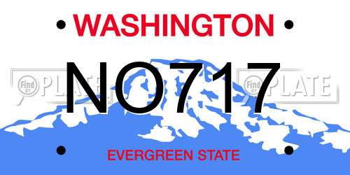 NO717 Washington License Plate