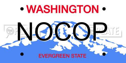 NOCOP Washington License Plate