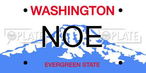 NOE Washington License Plate