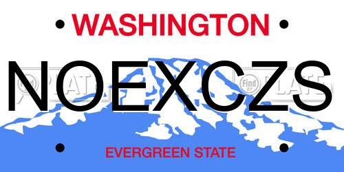 NOEXCZS Washington License Plate