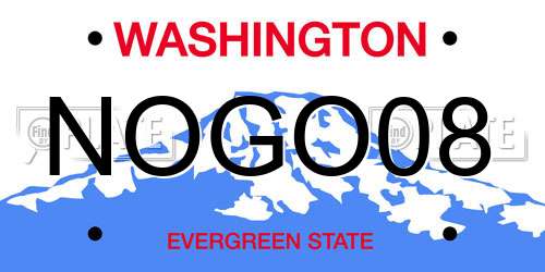 NOGO08 Washington License Plate