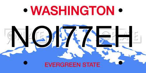 NOI77EH Washington License Plate
