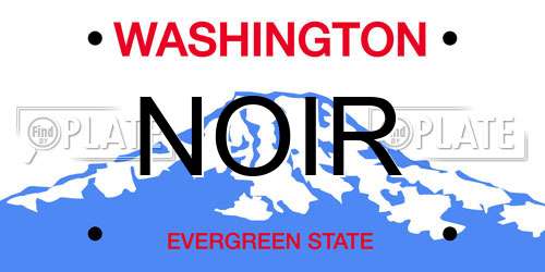 NOIR Washington License Plate