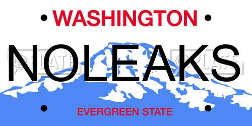 NOLEAKS Washington License Plate