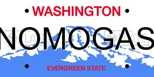 NOMOGAS Washington License Plate