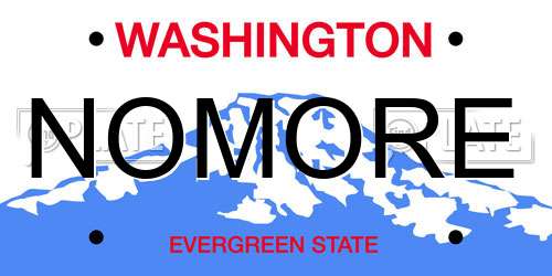 NOMORE Washington License Plate