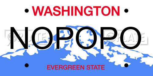 NOPOPO Washington License Plate