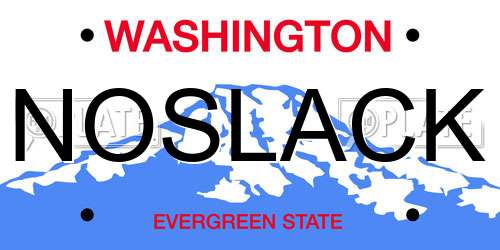 NOSLACK Washington License Plate