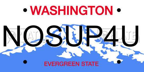 NOSUP4U Washington License Plate