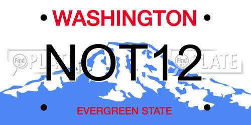 NOT12 Washington License Plate