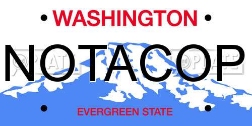 NOTACOP Washington License Plate