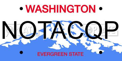 NOTACQP Washington License Plate