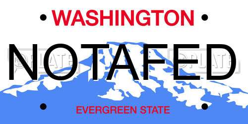 NOTAFED Washington License Plate