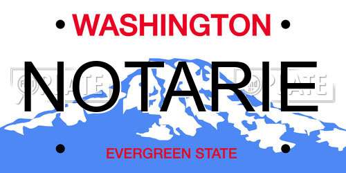 NOTARIE Washington License Plate