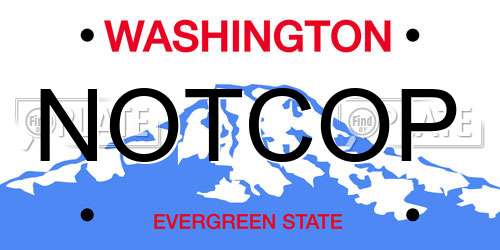 NOTCOP Washington License Plate