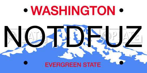 NOTDFUZ Washington License Plate