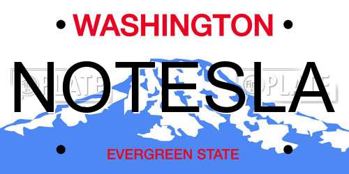 NOTESLA Washington License Plate