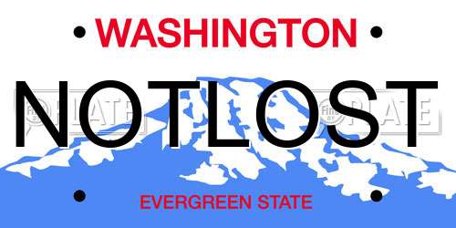 NOTLOST Washington License Plate