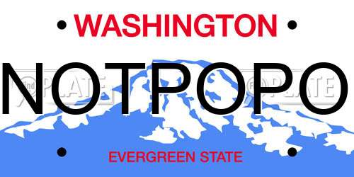 NOTPOPO Washington License Plate