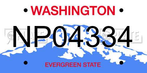 NP04334 Washington License Plate