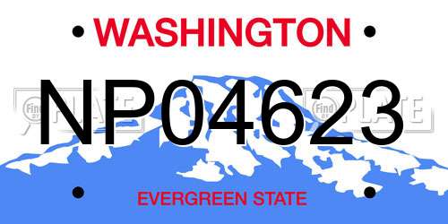 NP04623 Washington License Plate