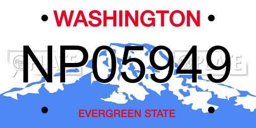 NP05949 Washington License Plate