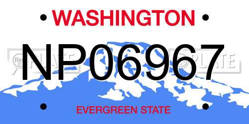 NP06967 Washington License Plate