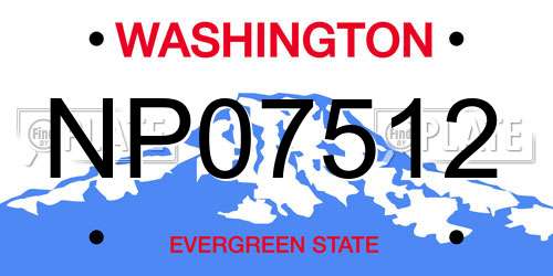 NP07512 Washington License Plate