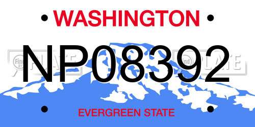 NP08392 Washington License Plate